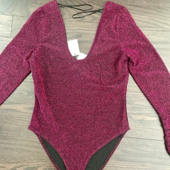 NWT Zara -Shimmery Knit Bodysuit - Picture 6 of 8